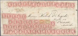 Frankreich: 1862, Large Piece Of An Registered Envelope With Very High Franking Of 41,30 Franc Repre - Lettres & Documents