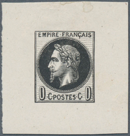 Frankreich: 1862/1870, Empire Laure, Epreuve 0c. Black. Maury 390,- €. - Lettres & Documents