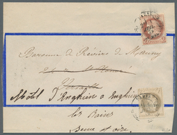 Frankreich: 1872, 4c. Grey "laure And 2c. Red-brown "Ceres", Attractive Franking On Quintruple Weigh - Lettres & Documents