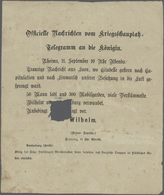 Frankreich: 1870: "Offizielle Nachrichten Vom Kriegsschauplatz" Abdruck (zur Information Der Soldate - Covers & Documents