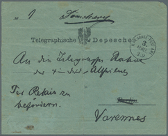 Frankreich: 1870-71 FRANCO-PRUSSIAN WAR, VERY RARE PRUSSIAN FIELD POST TELEGRAPH ENVELOPE (faults) P - Lettres & Documents