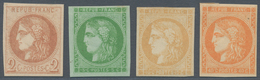 Frankreich: 1871, Ceres Bordeaux Issue 2 C, 5 C, 10 C And 40 C, One Signed Brun, Mint, (Mi€2.100,-). - Lettres & Documents