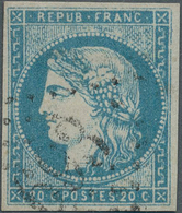 Frankreich: 1870, 20 Centimes Bordeaux Issue, Type I With Light "Grand Chiffre" Cancellation "693". - Lettres & Documents