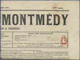 Frankreich: 1871, 2 C. Ceres Head On Large Part Of Newspaper (18,2 X 13,5 Cm) "...MONTMÉDY" Issued J - Lettres & Documents