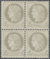 Frankreich: 1872, Ceres 4c. Grey, Block Of Four, Fresh Colour And Well Perforated, Mint O.g. Previou - Covers & Documents