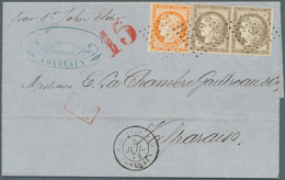 Frankreich: 1874. Envelope Written From Bordeaux '3rd June 1874' Addressed To Valparasio, Chile Bear - Lettres & Documents