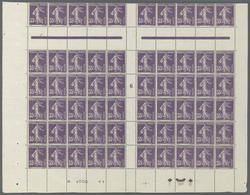 Frankreich: 1906, Semeuse 35c. Violet On White Paper In A (folded) Block Of 60 With Horizontal And V - Covers & Documents