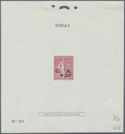 Frankreich: 1927, National Debt Fund, Complete Set Of Three Values Each As Essai (numbered Epreuve D - Covers & Documents