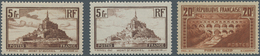 Frankreich: 1929 - 1931, Mont-Saint-Michel 5 Fr In Two Issues And 20 Fr Bridge Over The Gard Perfora - Covers & Documents