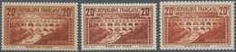 Frankreich: 1931, 20 Fr. Buildings With All Three Perforations, Mint, No. 242 B Signed (Yv. 262 B, 2 - Lettres & Documents