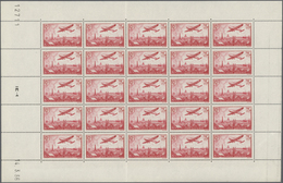 Frankreich: 1936, Airmail Issue 2.50fr. Rose-carmine In A Complete (folded) Sheet Of 25 With Margins - Lettres & Documents