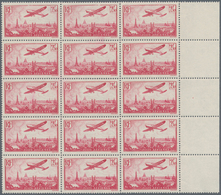 Frankreich: 1936, Airmail Issue 2.50fr. Rose-carmine Block Of 15 From Right Margin, Mint Never Hinge - Covers & Documents