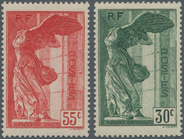 Frankreich: 1937, National Museum 'Nike Of Samothrace' 30 C. Green And 55 C. Carmine Red, Mint And O - Covers & Documents