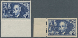 Frankreich: 1941, Clément Ader 50 Fr. Blue On Thin Paper And Dark Blue On Thick Paper, Two Perfect M - Lettres & Documents