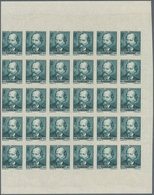 Frankreich: 1942, 100th Birthday Of Composer Jules Massenet 4fr. IMPERFORATE Block Of 30 From Right - Lettres & Documents
