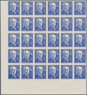 Frankreich: 1944, 100th Birthday Of Physican Edouard Branly 4fr. IMPERFORATE Block Of 30 From Lower - Covers & Documents