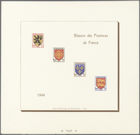 Frankreich: 1944, Provincial Coat Of Arms Complete Series As EPREUVES COLLECTIVE In Original Colors, - Covers & Documents