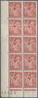 Frankreich: 1944, Iris 1.50fr. Reddish-brown, Marginal Block Of Ten From The Lower Left Corner Of Th - Covers & Documents