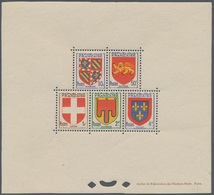 Frankreich: 1949, Provincial Coat Of Arms 10 C - 4 Fr Complete Series As EPREUVES COLLECTIVE In Orig - Covers & Documents