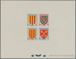 Frankreich: 1955, Provincial Coat Of Arms 50 C - 1 Fr Complete Series As EPREUVES COLLECTIVE In Orig - Covers & Documents