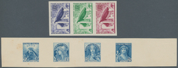 Frankreich: 1964, Church Of Ronchamp 1,25 Fr In Vertical Strip Of Three As Colour Samples And 4 Draf - Covers & Documents