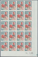Frankreich: 1965, Gallic Cock Definitive 0.30fr. IMPERFORATE Block Of 20 From Lower Right Corner Wit - Covers & Documents