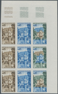 Frankreich: 1969, Congress Of Philatelists, One Block Of Nine, Imperforated As Colour Samples, Mint - Covers & Documents