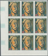 Frankreich: 1971, Painting From Georges Rouault 1.00fr. ‚The Clown‘ IMPERFORATE Block Of Nine From L - Covers & Documents