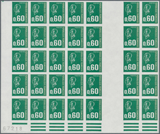 Frankreich: 1974, Definitive ‚Marianne (Bequet) 0.60fr. Green IMPERFORATE Block Of 35 With Vertical - Covers & Documents