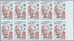Frankreich: 1974/1975, Prominent Persons Complete Set Of Four 0.80+0.20fr. Albert Schweitzer, Edmond - Covers & Documents