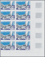 Frankreich: 1976, Summer Olympics Montreal 1.20fr. ‚Sailing‘ IMPERFORATE Block Of Ten From Lower Rig - Covers & Documents