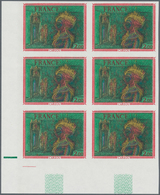 Frankreich: 1976, Painting From Jean Carzou 2.00fr. IMPERFORATE Block Of Six From Lower Left Corner, - Covers & Documents