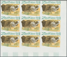 Frankreich: 1980, Bronze Sculpture From Ossip Zadkine 3.00fr. IMPERFORATE Block Of Nine From Upper R - Covers & Documents