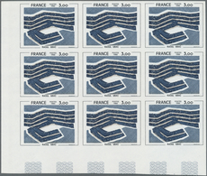 Frankreich: 1978, Painting From Raoul Ubac 3.00fr. IMPERFORATE Block Of Nine From Lower Left Corner, - Covers & Documents