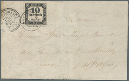 Frankreich - Portomarken: 1860, 10 C Black With Full-wide Margins, Cancelled With Double Circle "BRI - 1960-.... Brieven & Documenten