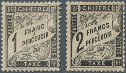 Frankreich - Portomarken: 1881, Postage Due Stamps 1 Fr And 2 Fr. Black, Mint, Perfect Perforated, S - 1960-.... Lettres & Documents