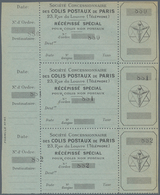 Frankreich - Postpaketmarken: PARCEL POST PARIS: 1898, Three-part Coupon 'SOCIETE CONCESSIONNAIRE DE - Sonstige & Ohne Zuordnung