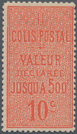 Frankreich - Postpaketmarken: 1892, Postal Parcel Stamp 10 Cent., Red, "Colis Postal Valeur Declaree - Autres & Non Classés