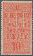 Frankreich - Postpaketmarken: 1892, Postal Parcel Stamp 10 Cent., Red, "Colis Postal Valeur Declaree - Sonstige & Ohne Zuordnung