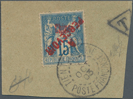 Französische Post In China - Portomarken: 1903, "A PERCEVOIR" Diagonal Overprint In Red INVERTED On - Sonstige & Ohne Zuordnung