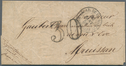 Französische Post In Der Levante: 1856. Stamp-less Envelope Written From Messina Dated '25th Jan 185 - Other & Unclassified