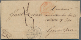 Französische Post In Der Levante: 1856. Stamp-less Envelope Written From Messina Dated '8th Feb 1856 - Andere & Zonder Classificatie