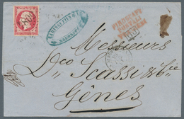 Französische Post In Der Levante: 1863, 80c. Napoleon Nd, Single Franking On Lettersheet Clearly Obl - Autres & Non Classés