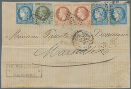 Französische Post In Der Levante: 1872. Cover Front Addressed To France Bearing French 'Napoleon' Yv - Andere & Zonder Classificatie