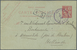 Französische Post In Der Levante: 1908. French 'Type Mouchon' Postal Stationery Card 10c Red Cancell - Sonstige & Ohne Zuordnung