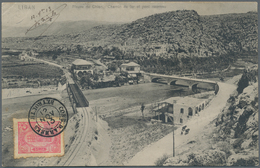 Französische Post In Der Levante: 1913. Picture Post Card Of 'Chemin De Fer Pont Nouveau, Liban' Add - Andere & Zonder Classificatie