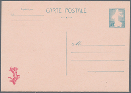 Frankreich - Ganzsachen: Postcard, 20 C, Sower, Red And Green Print Inverted. Decorative. ÷ Carte Po - Autres & Non Classés