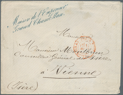 Frankreich - Stempel: 1861, Letter With Blue Two-liners "Maison De L Empereur Grand Chambillan" And - 1877-1920: Période Semi Moderne