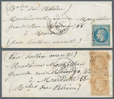 Frankreich - Ballonpost: 1870, "Archimede" And "Tourneville", Two Tiny Covers To The Same Address In - 1960-.... Storia Postale