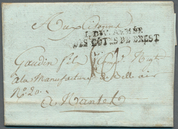 Frankreich - Militärpost / Feldpost: 1796, "I. DIV. ARMEE DES COTES DE BREST", Double Line In Black - Militaire Zegels